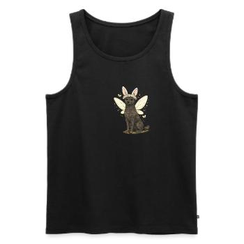 Cloud Wings Fairy Dog with Flower Crown Aleu Kelpie - Men's Premium Organic Tank Top - black - Front - AI Model Male 178 light (178cm)