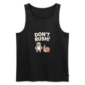 Sloth and Snail Don't rush - Men's Premium Organic Tank Top - black - Front - AI Model Male 178 light (178cm)