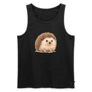 Igel Kuschelheld - Männer Premium Bio Tank Top - Schwarz - Vorne - AI Model Male 178 light (178cm)