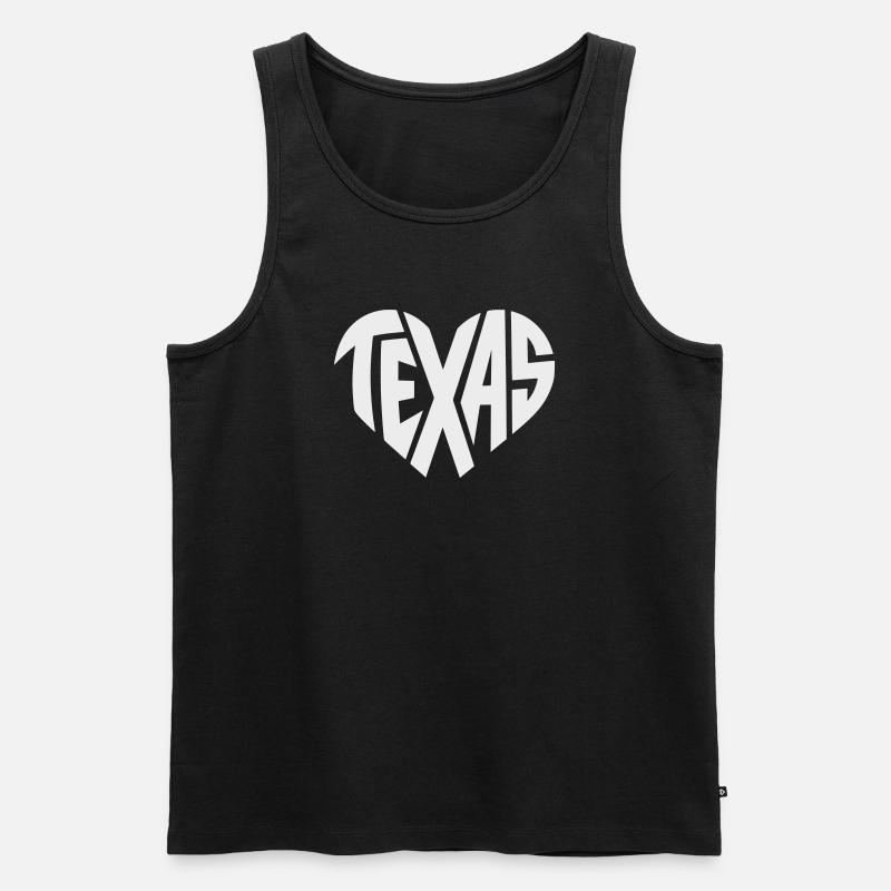 Texas Heart Typography - Men's Premium Organic Tank Top - black