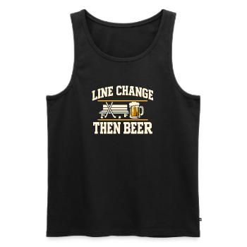 Ligue de la Bière Hockey Humour des joueurs drôles de hockey - Débardeur bio Premium Homme - noir - Devant - Michal (187cm)