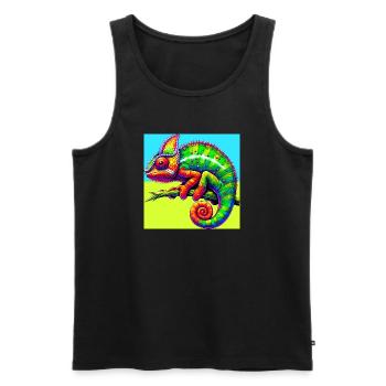 Chamäleon - Männer Premium Bio Tank Top - Schwarz - Vorne - Michal (187cm)