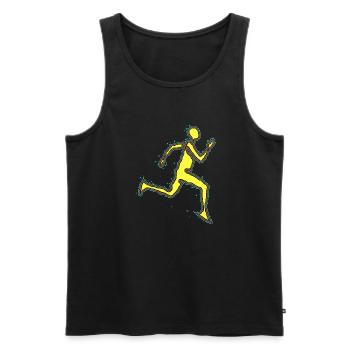 Electric Runner - Men's Premium Organic Tank Top - black - Front - AI Model Male 178 light (178cm)
