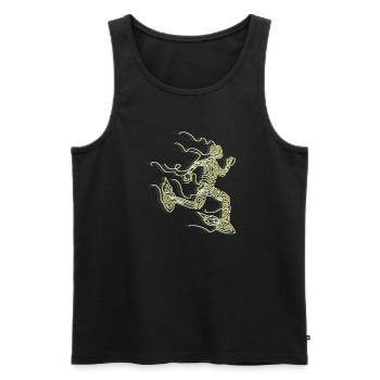 Stilisierter Rocket Runner - Männer Premium Bio Tank Top - Schwarz - Vorne - AI Model Male 178 light (178cm)