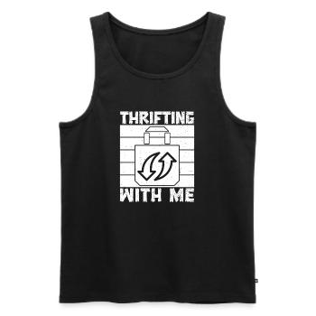 Thrift Shop Thrifting With Me Love Thrifting - Männer Premium Bio Tank Top - Schwarz - Vorne - Michal (187cm)