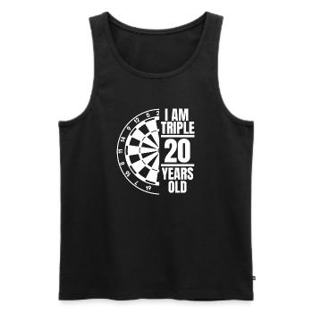 Ich bin dreimal 20 Jahre alt - Männer Premium Bio Tank Top - Schwarz - Vorne - AI Model Male 178 light (178cm)