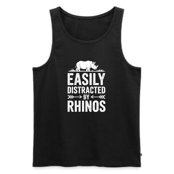 Rhinos Sayings Funny Rhinos Gift - Men's Premium Organic Tank Top - black - Front - Michal (187cm)