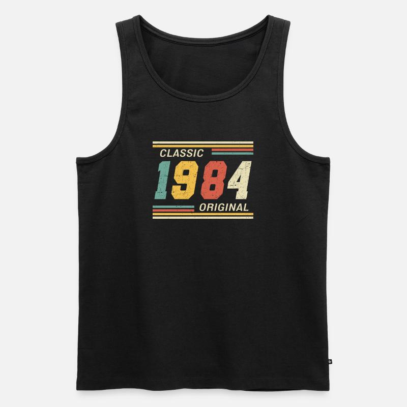 Classic 1984 original 1984 - Männer Premium Bio Tank Top - Schwarz