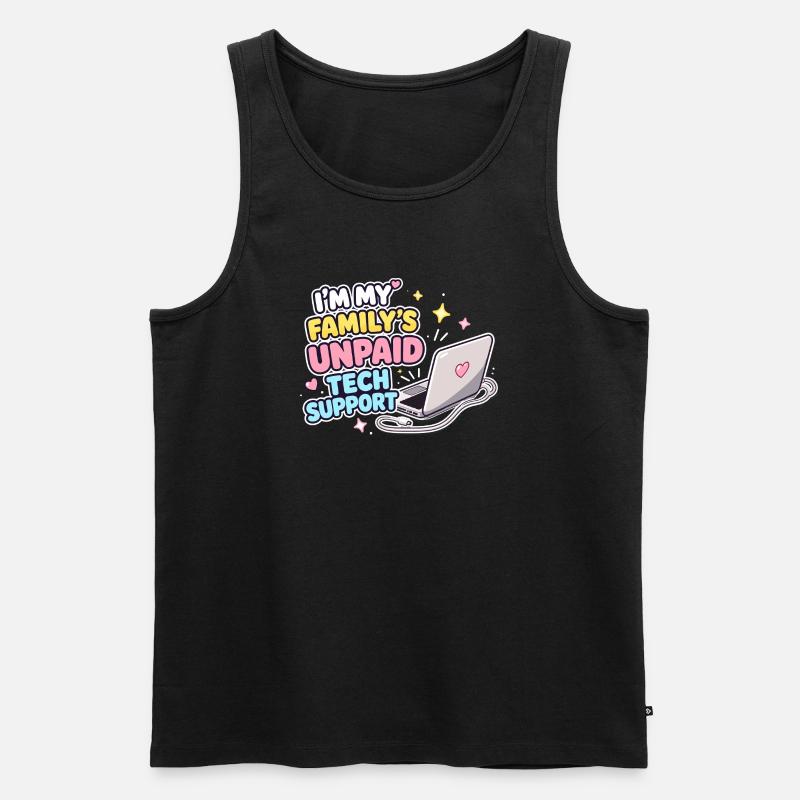 Familien Tech-Support Unpaid - Männer Premium Bio Tank Top - Schwarz