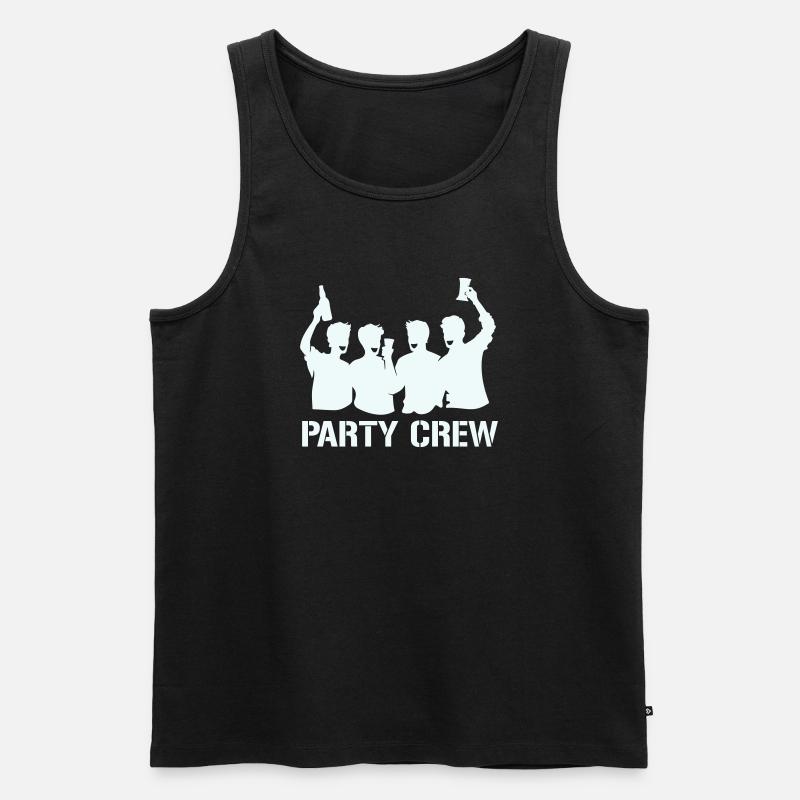 Party Crew Silhouette mit Prosten - Männer Premium Bio Tank Top - Schwarz