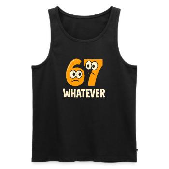 Six Seven Whatever Italian Brainrot Humor Meme - Men's Premium Organic Tank Top - black - Front - AI Model Male 178 light (178cm)