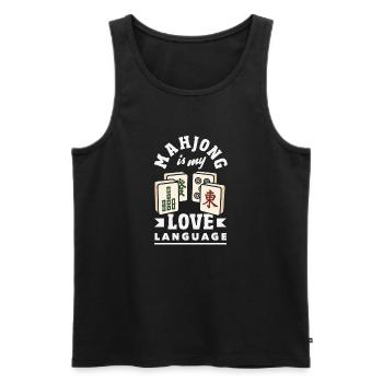 It's Mahjong Time - Men's Premium Organic Tank Top - black - Front - AI Model Male 178 light (178cm)