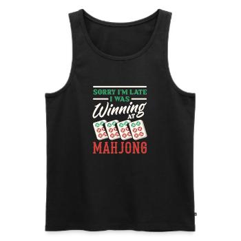 It's Mahjong Time - Men's Premium Organic Tank Top - black - Front - AI Model Male 178 light (178cm)