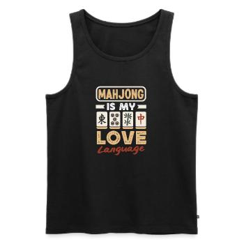 It's Mahjong Time - Men's Premium Organic Tank Top - black - Front - AI Model Male 178 light (178cm)