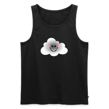 Happy Cloud - Débardeur bio Premium Homme - noir - Devant - AI Model Male 178 light (178cm)