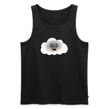Happy Cloud - Débardeur bio Premium Homme - noir - Devant - AI Model Male 178 light (178cm)