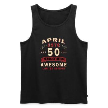 April 1976 Retro April 1976 Geburtstagsgeschenk - Männer Premium Bio Tank Top - Schwarz - Vorne - Michal (187cm)