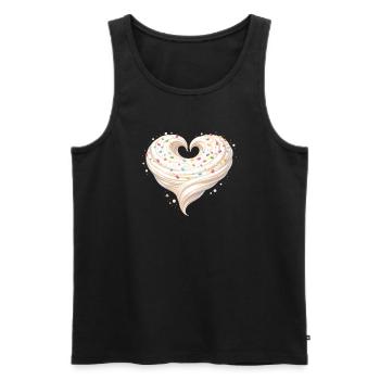 Design sucré en forme de cœur à la crème - Débardeur bio Premium Homme - noir - Devant - Michal (187cm)
