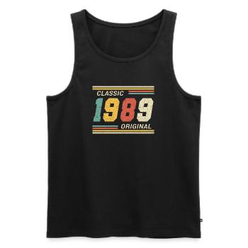 Classique 1989 original 1989 - Débardeur bio Premium Homme - noir - Devant - Michal (187cm)