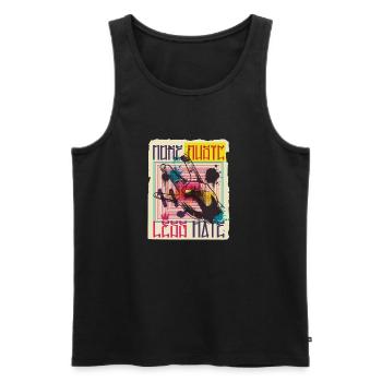 Music Graffiti - Männer Premium Bio Tank Top - Schwarz - Vorne - AI Model Male 178 light (178cm)