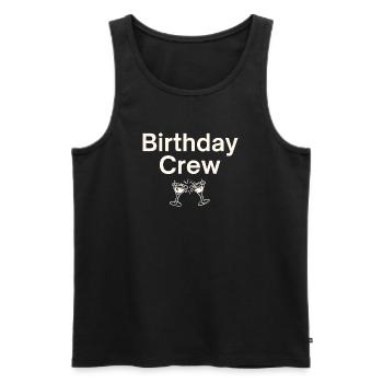 Birthday Crew - Men's Premium Organic Tank Top - black - Front - Michal (187cm)