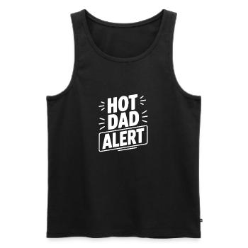 Hot Dad Alert - Men's Premium Organic Tank Top - black - Front - AI Model Male 178 light (178cm)