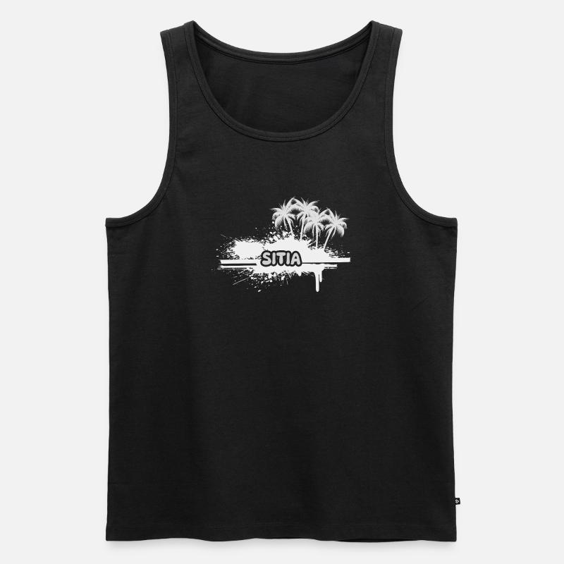 Sitia als Palmen - Männer Premium Bio Tank Top - Schwarz