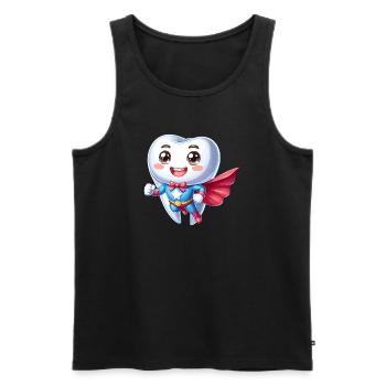 Dentist Superhero Tooth Teeth Hero Brushing Teeth - Men's Premium Organic Tank Top - black - Front - AI Model Male 178 light (178cm)