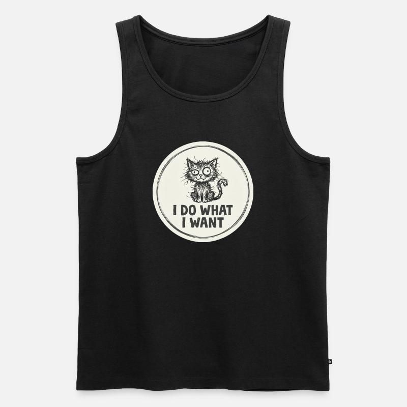Ich mache, was ich will Katze - Männer Premium Bio Tank Top - Schwarz