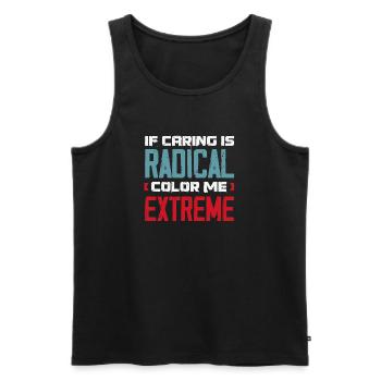 radicalized by fundamental - Men's Premium Organic Tank Top - black - Front - AI Model Male 178 light (178cm)