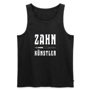 Shirt Zahnkünstler - Die Kunst im Mund - Männer Premium Bio Tank Top - Schwarz - Vorne - AI Model Male 178 light (178cm)