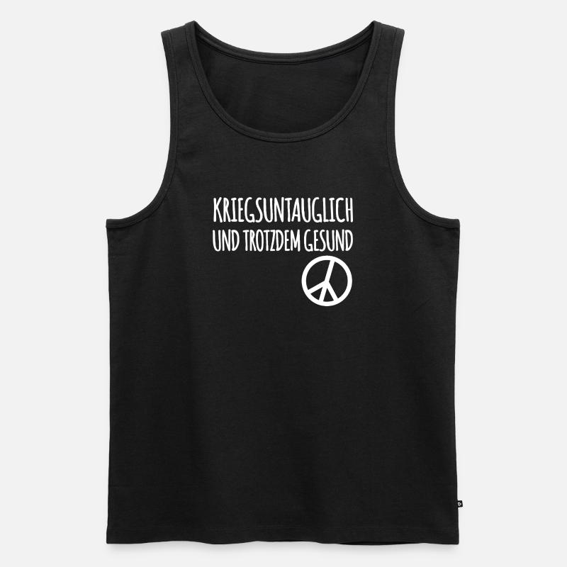 Kriegsuntauglich Peace - Männer Premium Bio Tank Top - Schwarz