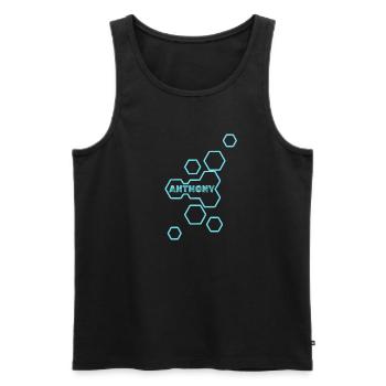 Anthony als Style - Männer Premium Bio Tank Top - Schwarz - Vorne - AI Model Male 178 light (178cm)