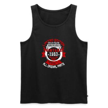 Vintage 1983 Oneofakind Badge - Men's Premium Organic Tank Top - black - Front - Michal (187cm)