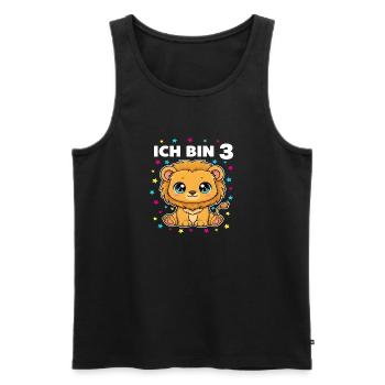 Ich bin 3 - Süßes Löwe zum 3. Geburtstag - Männer Premium Bio Tank Top - Schwarz - Vorne - AI Model Male 178 light (178cm)