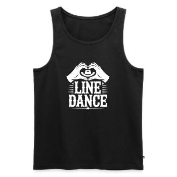 Line Dance Heart Hands Logo - Men's Premium Organic Tank Top - black - Front - AI Model Male 178 light (178cm)
