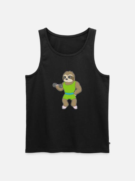 Sloth Bodybuilder Dumbbell Bodybuilding - Men's Premium Organic Tank Top - black