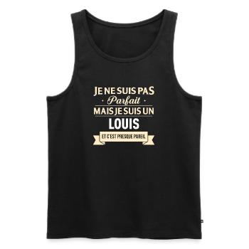 Je Ne Suis Pas Parfait Mais Je Suis Un Louis Et... - Débardeur bio Premium Homme - noir - Devant - AI Model Male 178 light (178cm)
