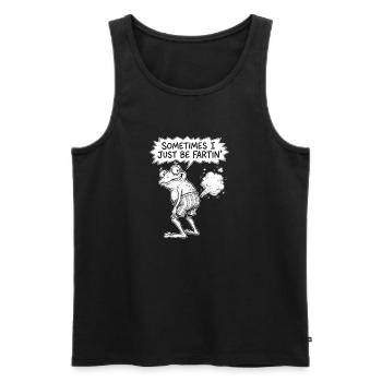 Dino Fart Moment Tee - Men's Premium Organic Tank Top - black - Front - AI Model Male 178 light (178cm)