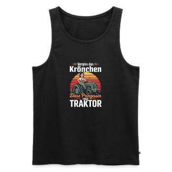  Vergiss Das Krönchen Diese Prinzessin Fährt - Männer Premium Bio Tank Top - Schwarz - Vorne - AI Model Male 178 light (178cm)