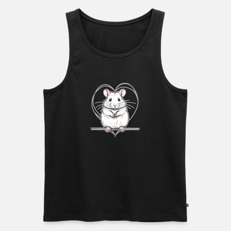 Hamster mit Herz - Männer Premium Bio Tank Top - Schwarz