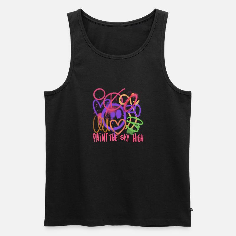 Graffiti Sky - Männer Premium Bio Tank Top - Schwarz