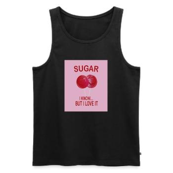 Sweet Sugar Love Pink Candy Humor Shirt - Männer Premium Bio Tank Top - Schwarz - Vorne - Michal (187cm)