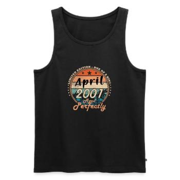 April 2001 - Männer Premium Bio Tank Top - Schwarz - Vorne - Michal (187cm)