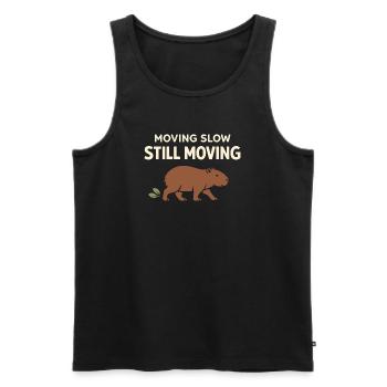Cute Capybara Stress Reliever, No Stress, - Men's Premium Organic Tank Top - black - Front - AI Model Male 178 light (178cm)