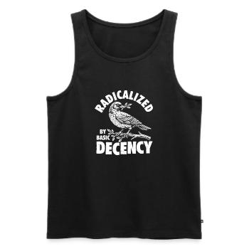 Radikalisierte Grundanständigkeit Soziale Gerechtigkeit Freundlichkeit - Männer Premium Bio Tank Top - Schwarz - Vorne - AI Model Male 178 light (178cm)