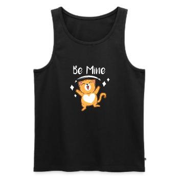 Be Mine Cat Delight Heart Kitten Love - Men's Premium Organic Tank Top - black - Front - Michal (187cm)
