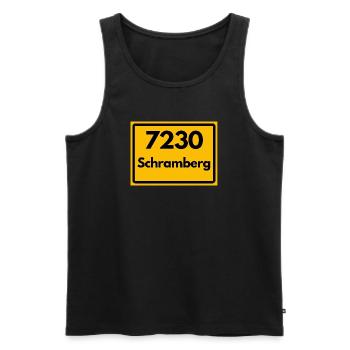 ALTE POSTLEITZAHL PLZ RETRO 7230 SCHRAMBERG HEIMAT - Männer Premium Bio Tank Top - Schwarz - Vorne - Michal (187cm)