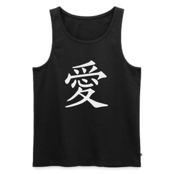 Liebe Kanji Kunst: Harmonische Schrift - Männer Premium Bio Tank Top - Schwarz - Vorne - Michal (187cm)