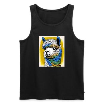 Alpaca - Men's Premium Organic Tank Top - black - Front - Michal (187cm)